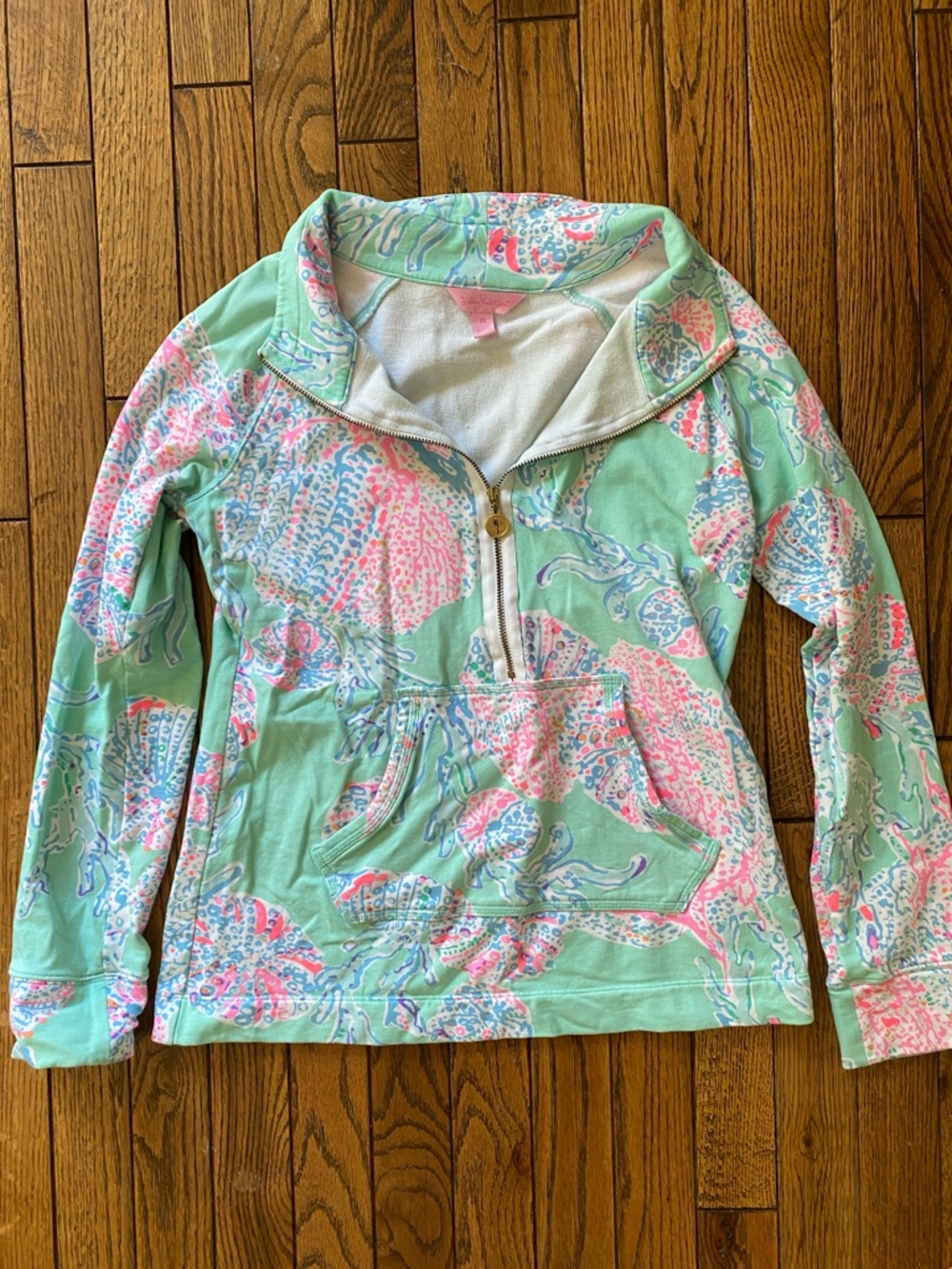 Lilly Pulitzer Mint, Pink & Light Blue Printed Pullover